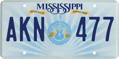 MS license plate AKN477