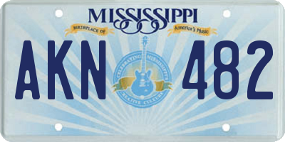 MS license plate AKN482