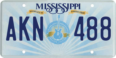 MS license plate AKN488