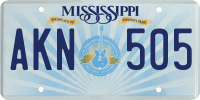 MS license plate AKN505