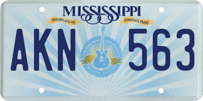 MS license plate AKN563