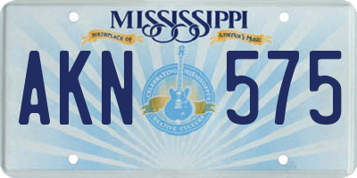 MS license plate AKN575