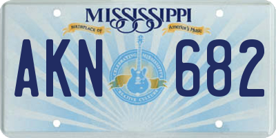 MS license plate AKN682