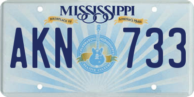 MS license plate AKN733