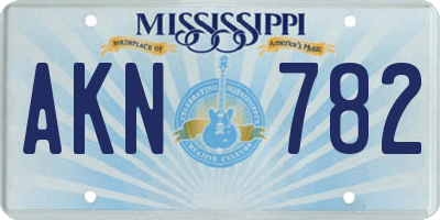 MS license plate AKN782