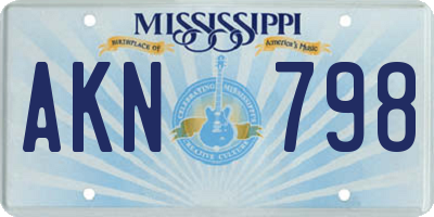 MS license plate AKN798