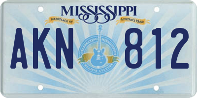 MS license plate AKN812