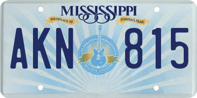 MS license plate AKN815
