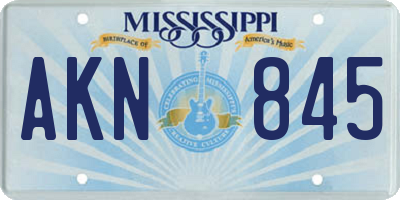 MS license plate AKN845