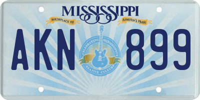 MS license plate AKN899