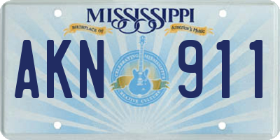 MS license plate AKN911