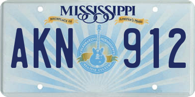 MS license plate AKN912