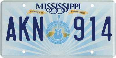 MS license plate AKN914
