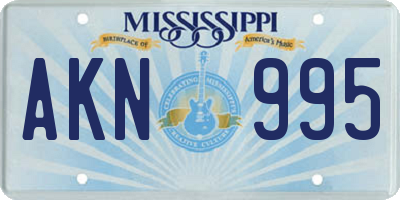 MS license plate AKN995