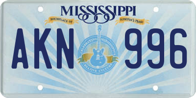 MS license plate AKN996