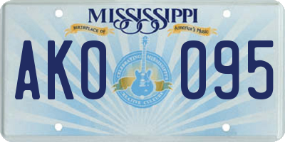 MS license plate AKO095