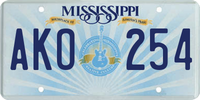 MS license plate AKO254