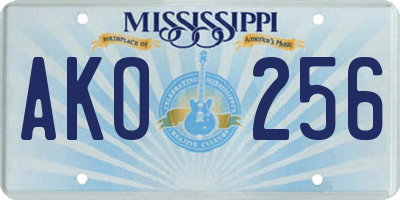 MS license plate AKO256