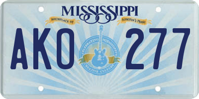 MS license plate AKO277