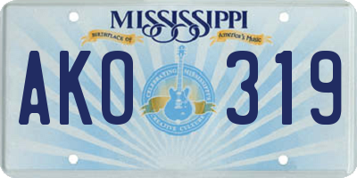 MS license plate AKO319