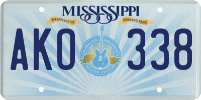 MS license plate AKO338