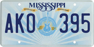 MS license plate AKO395