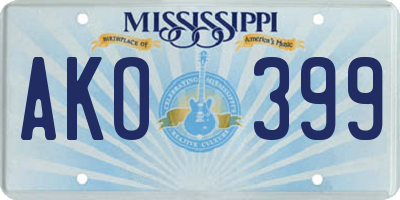 MS license plate AKO399