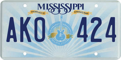 MS license plate AKO424