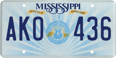MS license plate AKO436
