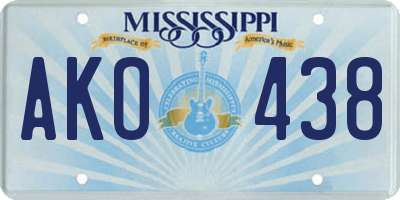 MS license plate AKO438