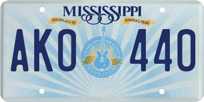 MS license plate AKO440