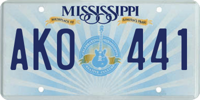MS license plate AKO441