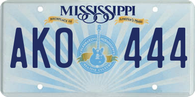 MS license plate AKO444
