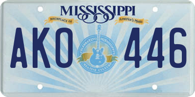 MS license plate AKO446