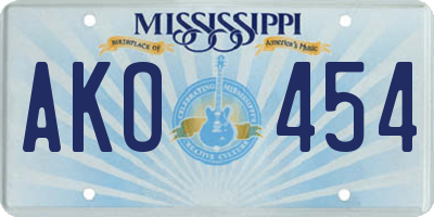 MS license plate AKO454
