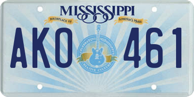 MS license plate AKO461