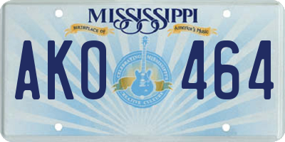 MS license plate AKO464