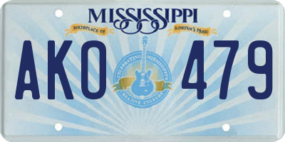 MS license plate AKO479