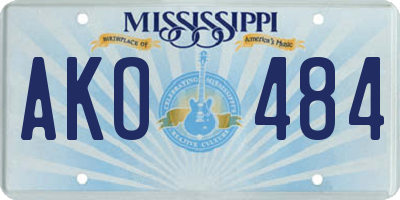 MS license plate AKO484