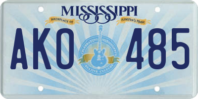 MS license plate AKO485