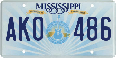 MS license plate AKO486