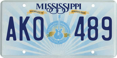 MS license plate AKO489