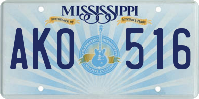 MS license plate AKO516