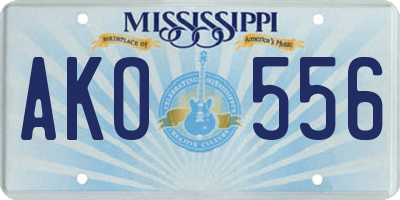 MS license plate AKO556