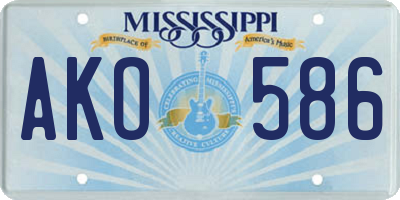 MS license plate AKO586