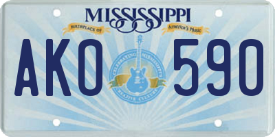 MS license plate AKO590