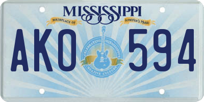 MS license plate AKO594
