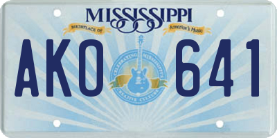 MS license plate AKO641