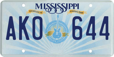 MS license plate AKO644