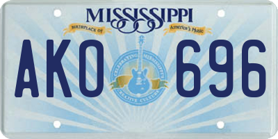 MS license plate AKO696